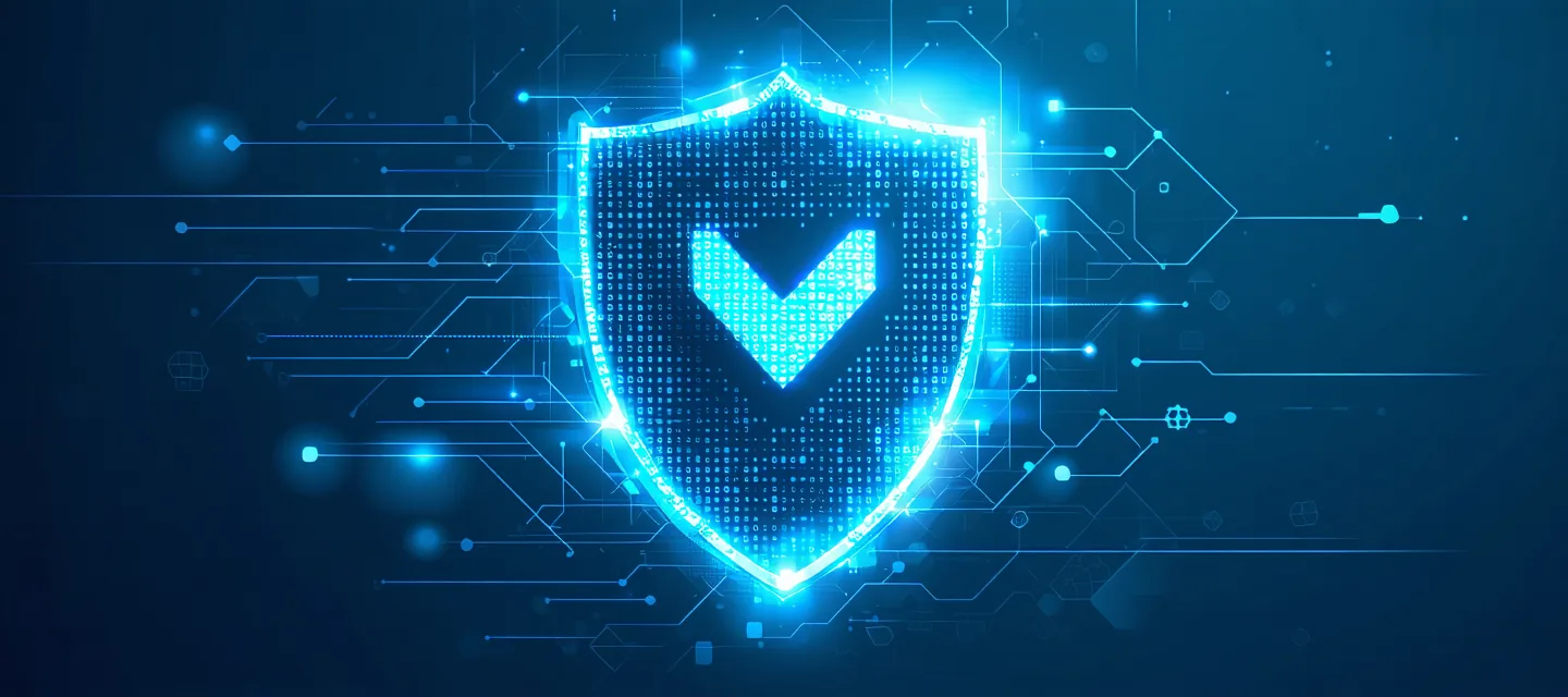 Abstract network security concept showing encrypted financial data flows